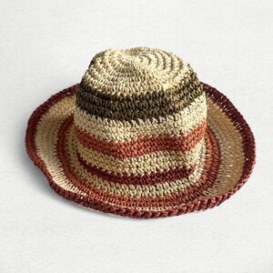 Zara Crochet Bucket Hat in Tan, Orange, Green and Burgundy